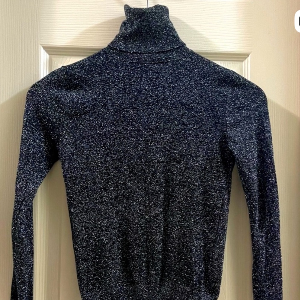 Zara Black Glitter Turtleneck Sweater